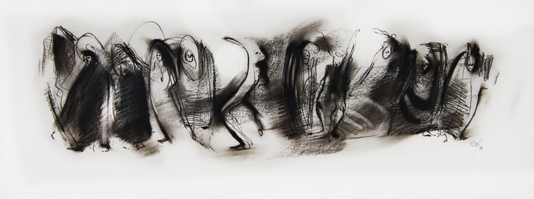 Charcoal on paper 50 x 30 cm